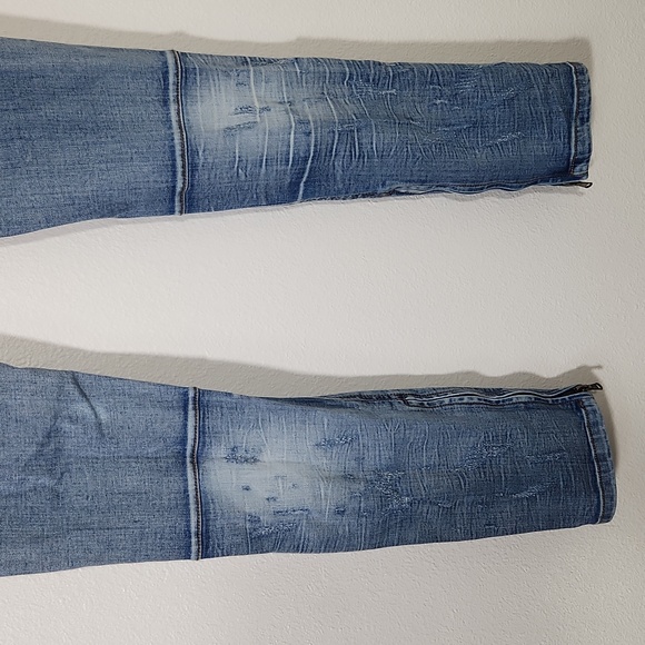 KDNK Ripped Skinny Ankle Zipper Jeans Unisex Sz 32 - Picture 12 of 17